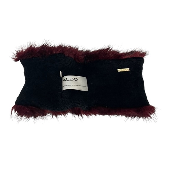 Aldo faux fur infinity black & wine color cozy cold weather head band ear cover - Picture 10 of 13